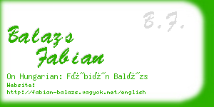 balazs fabian business card